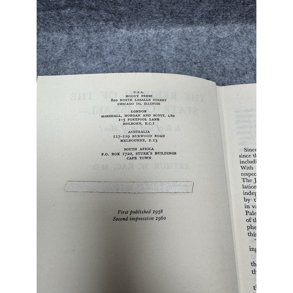 1960 Rebirth of the State of Israel Arthur W Kac HC DJ Moody Press