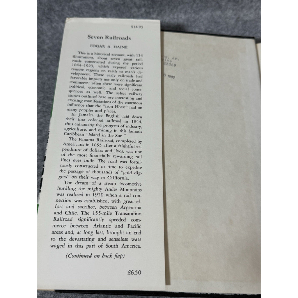 Seven Railroads Edgar A Haine 1979 First Edition HC DJ Railroad History