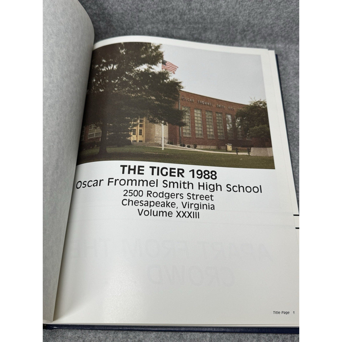 1988 Oscar F Smith High School Yearbook The Tiger Chesapeake Virginia VA