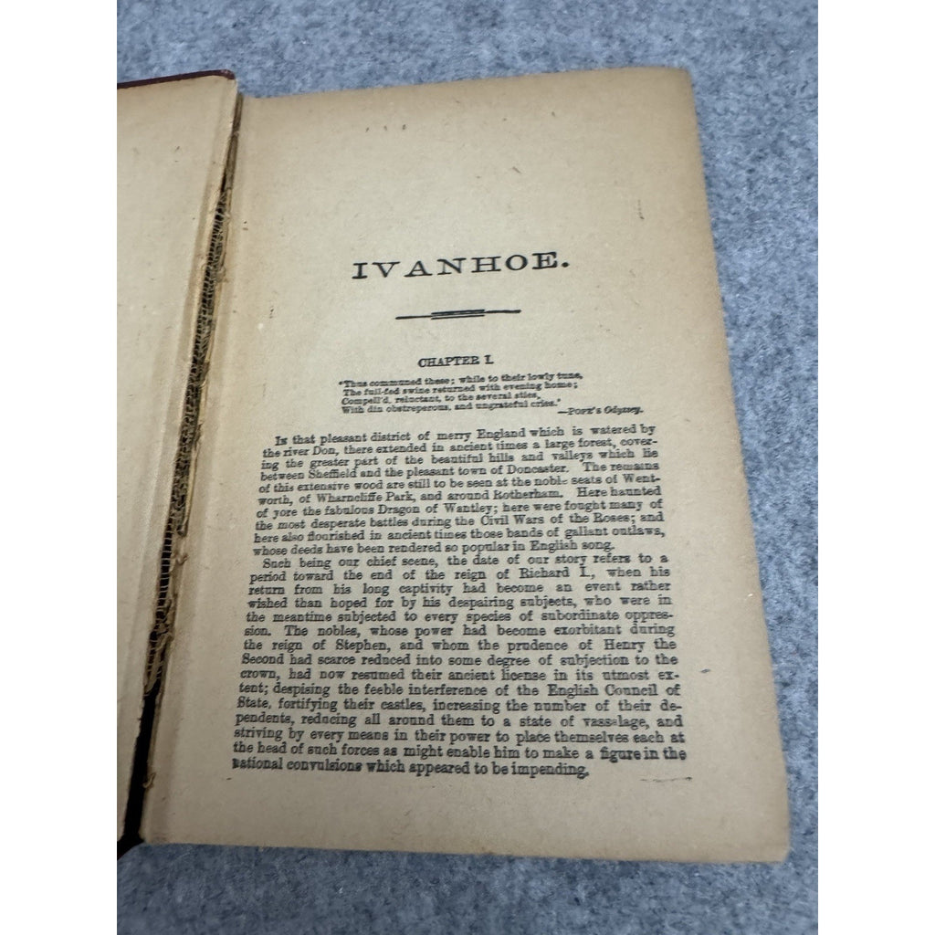 Antique Ivanhoe Sir Walter Scott Decorative Cloth Edition Illustrated