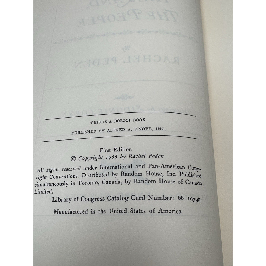 1966 The Land, The People Rachel Peden First Edition Hardcover Knopf