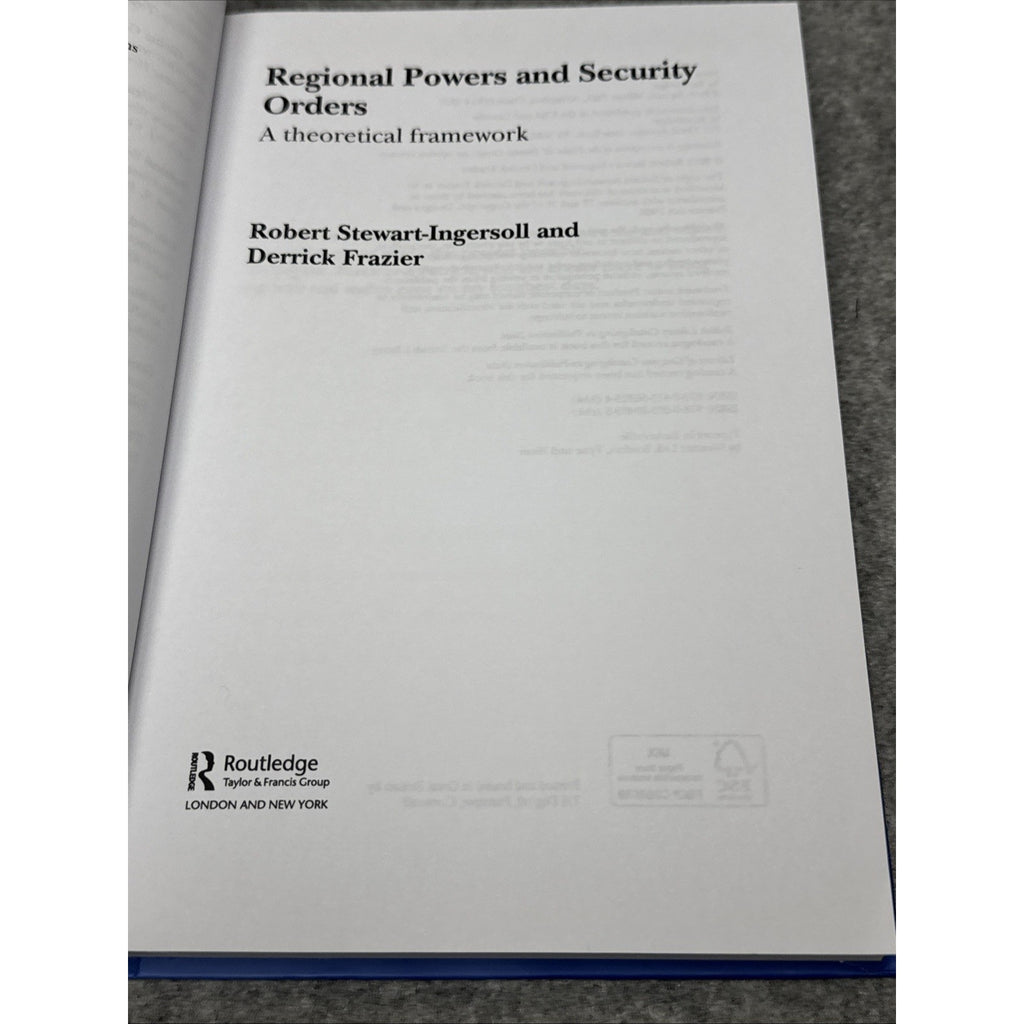 Regional Powers Security Orders Stewart-Ingersoll Frazier Routledge Hardcover