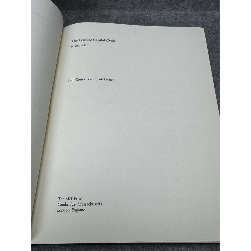 The Venture Capital Cycle Gompers Lerner 2004 2nd Ed MIT Press Hardcover