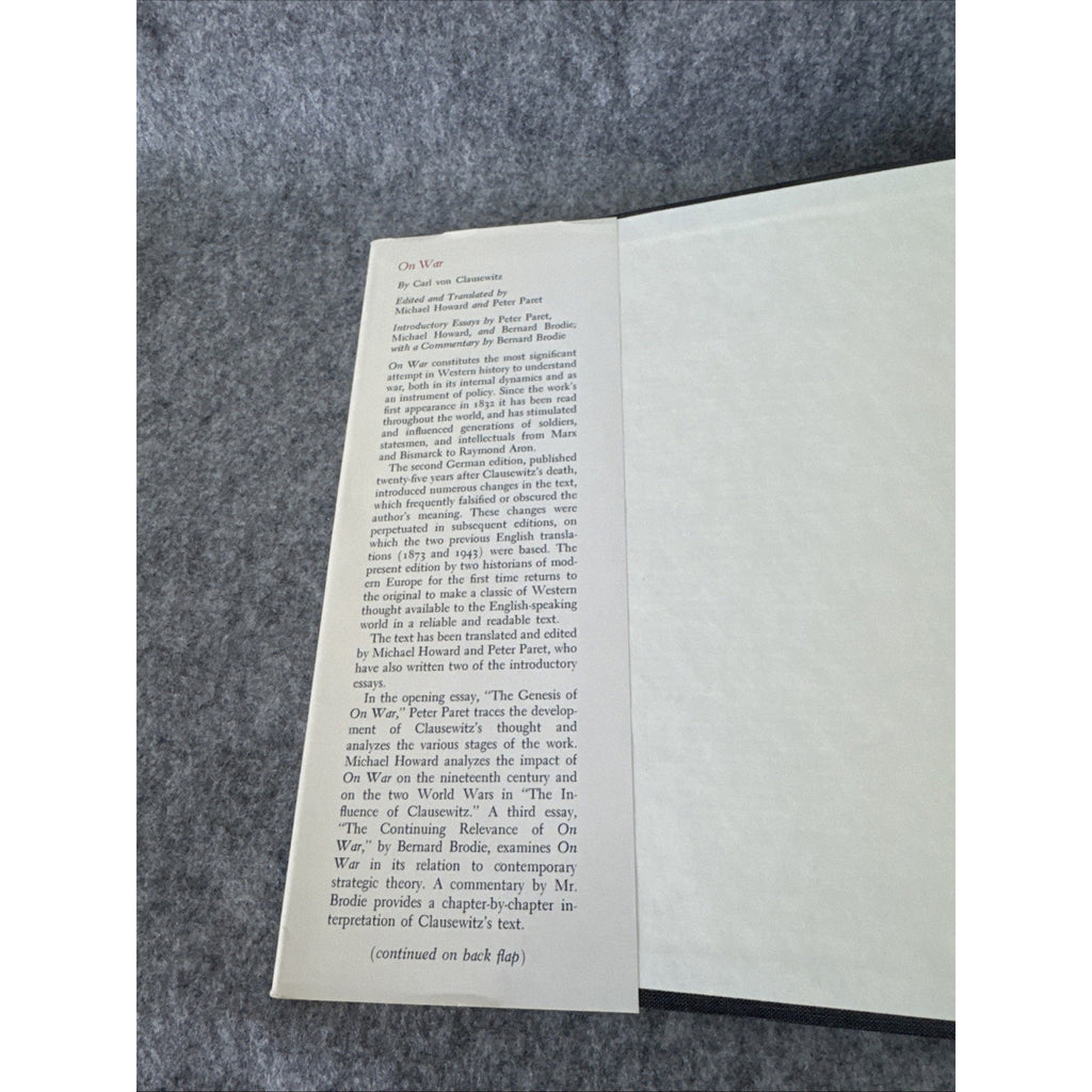 On War Carl von Clausewitz HCDJ 1976 Princeton University Press 1st edition