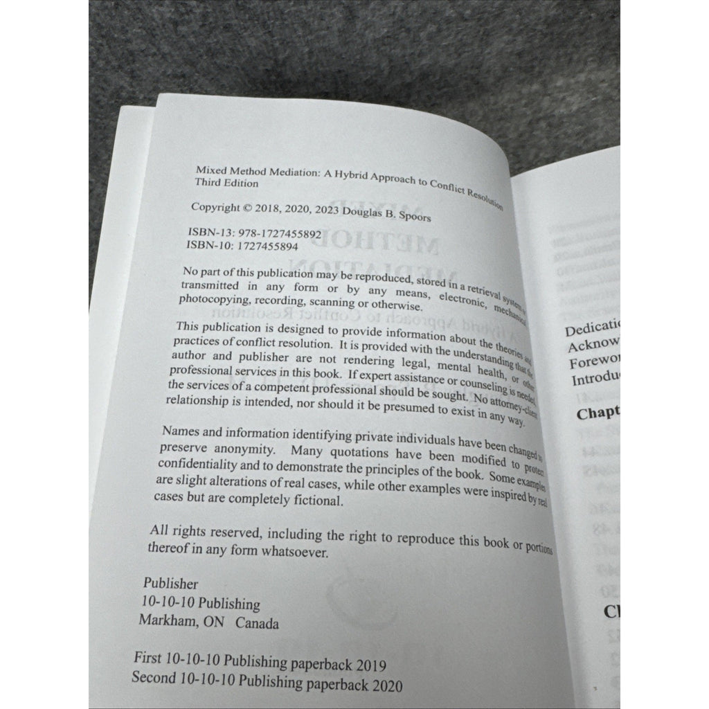 Mixed Method Mediation : A Hybrid Approach to Conflict Resolution by Douglas...