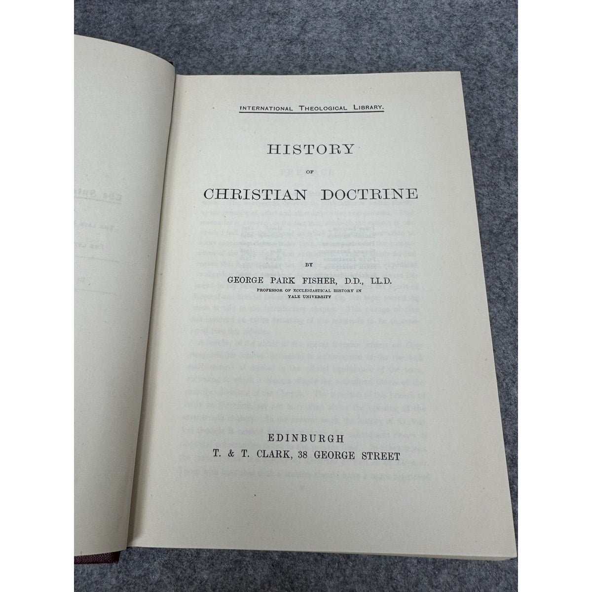 1949 History of Christian Doctrine George Park Fisher Theology T & T Clark