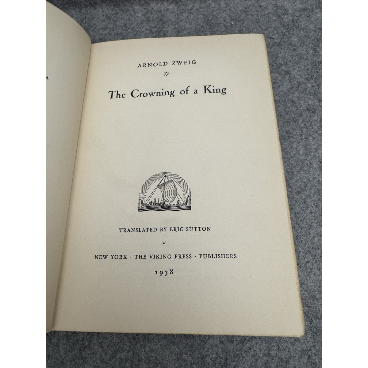 1938 The Crowning of a King Arnold Zweig Viking Press HC Map Endpapers