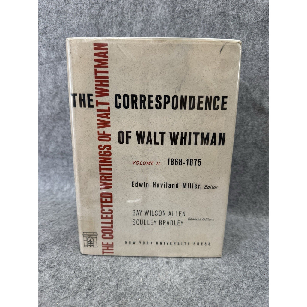 Walt Whitman Correspondence Vol II 1868-1875 HC DJ 1961 NYU Press