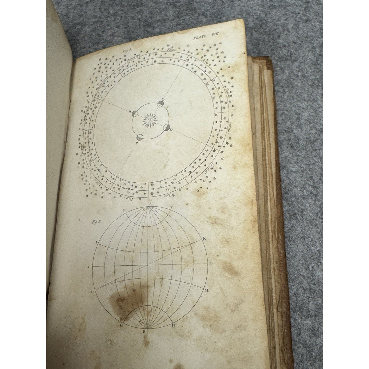 1849 Conversations on Natural Philosophy Marcet Blake Astronomy Plates Leather