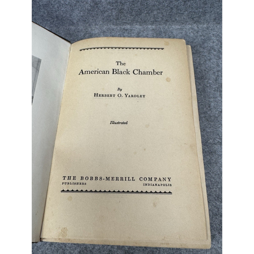 Rare 1931 American Black Chamber Yardley 1st Ed Cryptography Espionage Spy