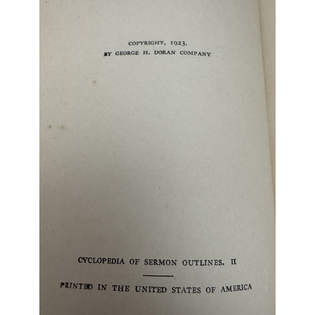 1923 Cyclopedia of Sermon Outlines Vol II Aquilla Webb Hardcover