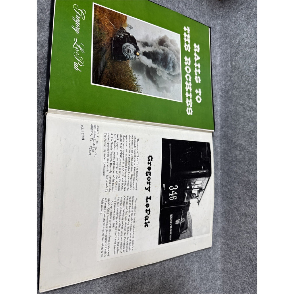 RAILS TO THE ROCKIES - limited edition 360/1200 Signed Gregory LePak 1976 HB DC