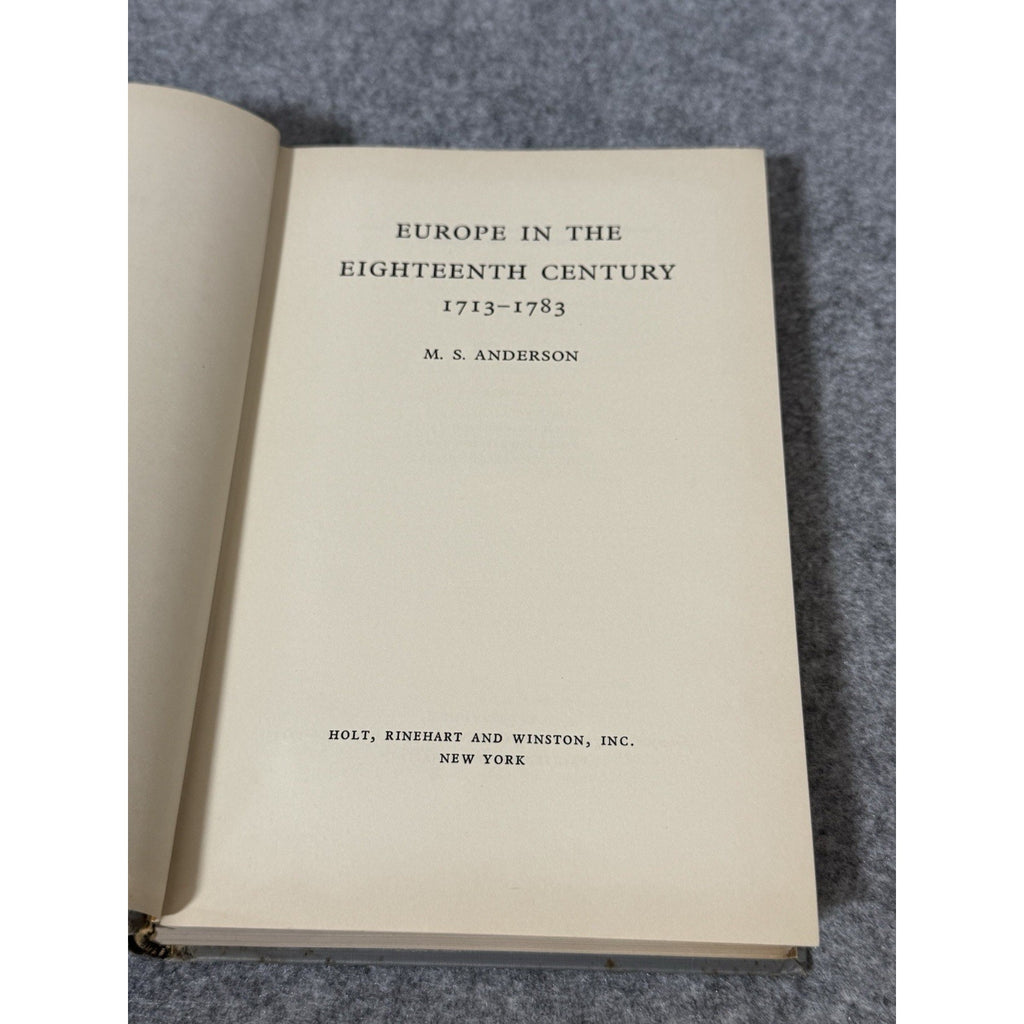 Europe in the Eighteenth Century 1713-1783 M.S. Anderson HC 1963 History