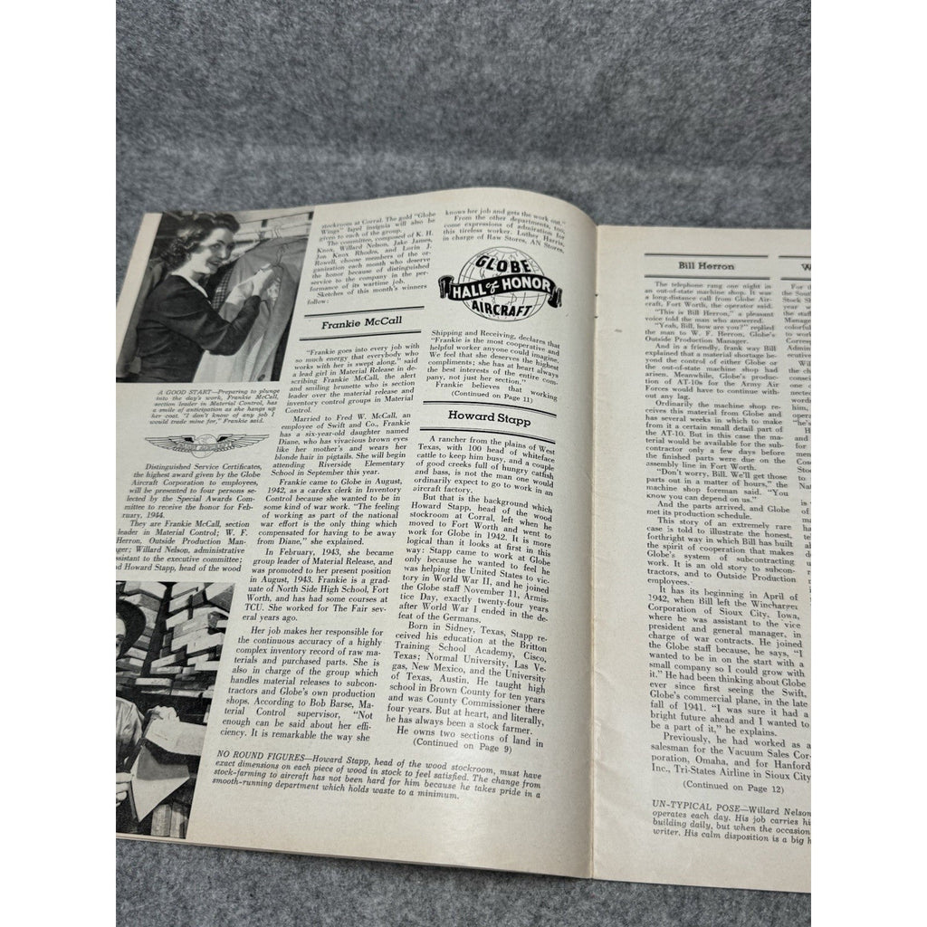 1944 Globe Beam February WWII Aircraft Magazine AT-10 Fort Worth Golden Gloves
