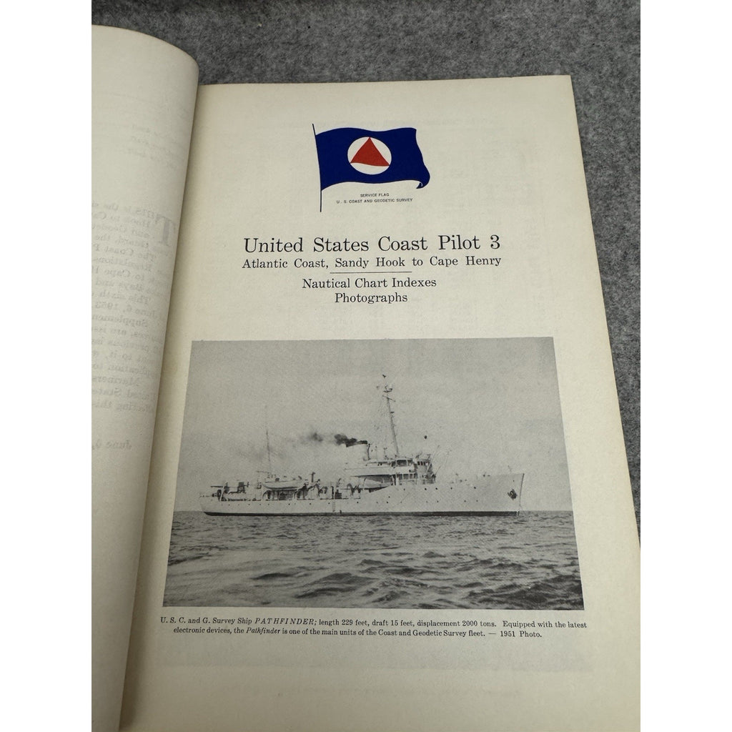 1958 US Coast Pilot 3 Atlantic Coast Sandy Hook to Cape Henry HC