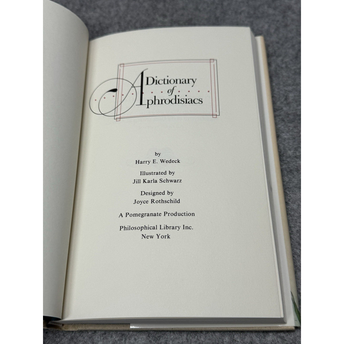 Dictionary of Aphrodisiacs Harry Wedeck Illustrated Folklore Herbs Hardcover