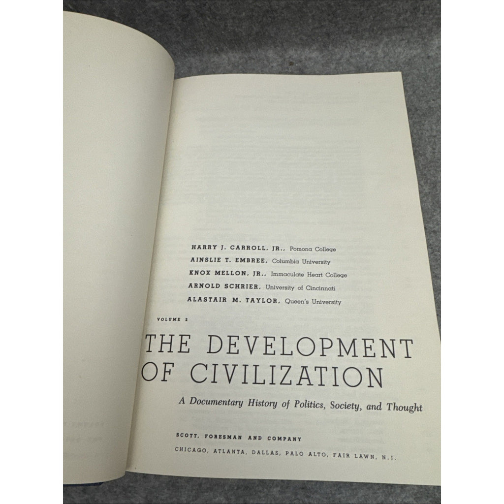 The development of civilization vol. 2 1962 HC