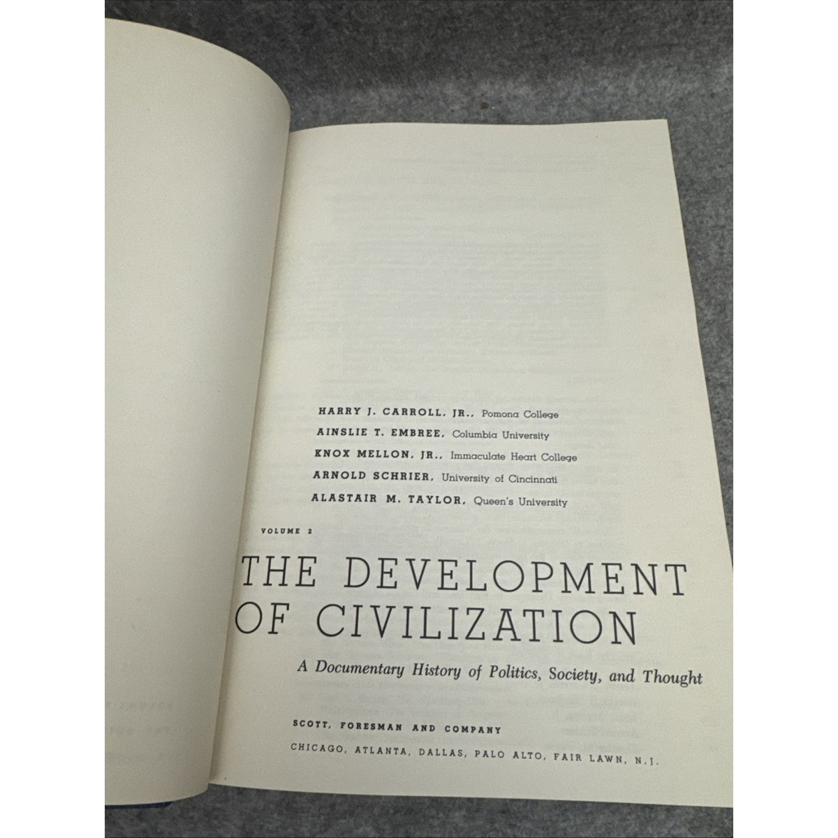 The development of civilization vol. 2 1962 HC