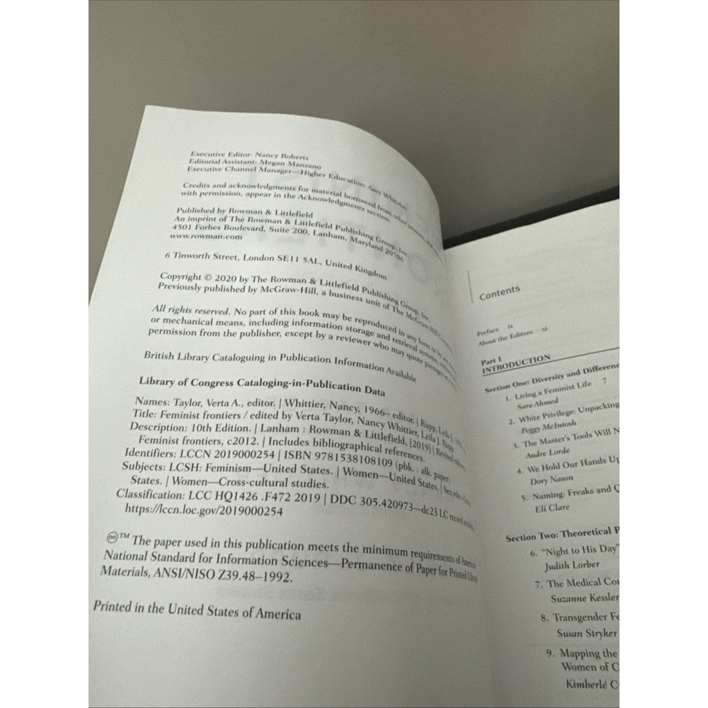 Feminist Frontiers (10th Edition) – Taylor, Whittier & Rupp Good Cond.
