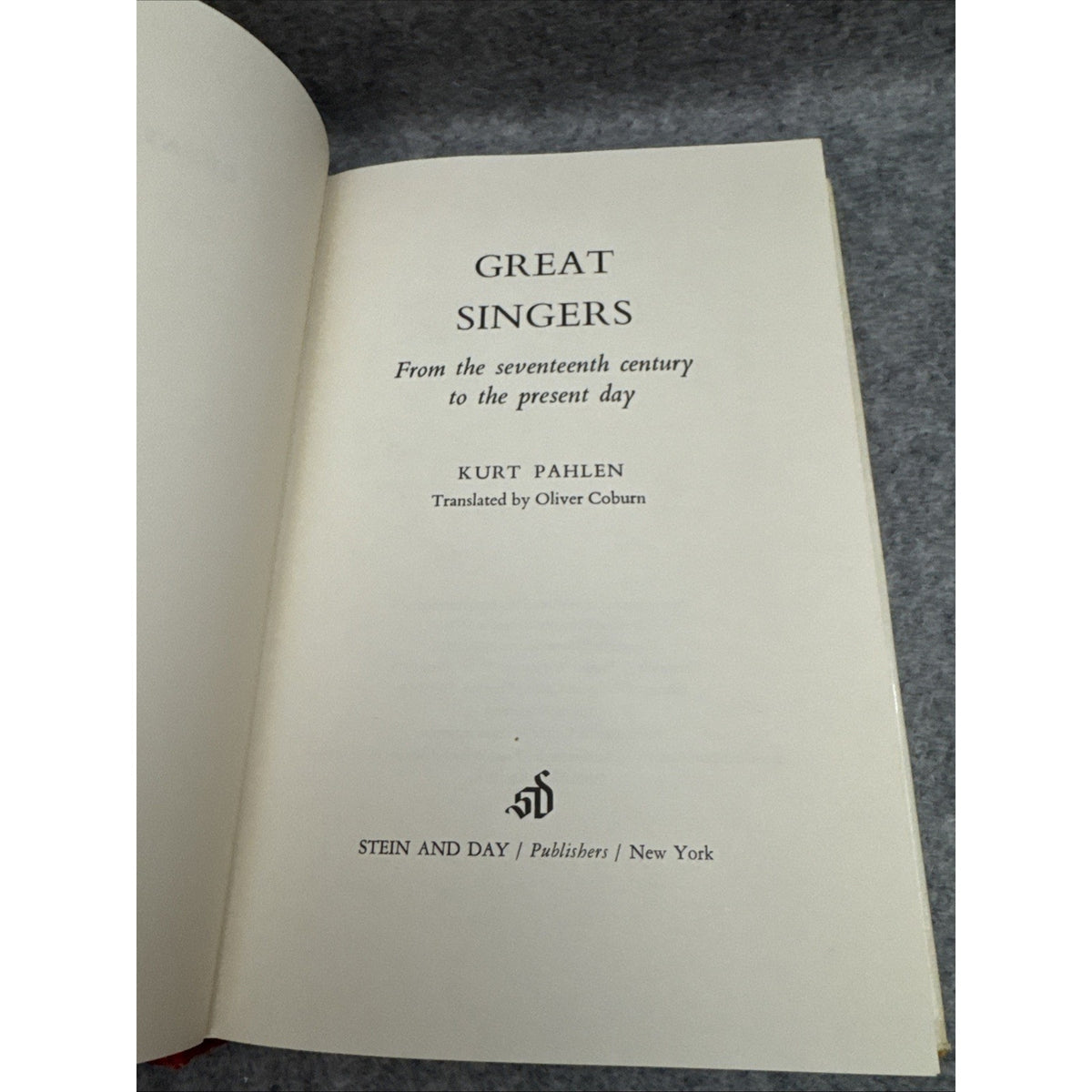 Great Singers, from the Seventeenth Century to the Present Day Ku