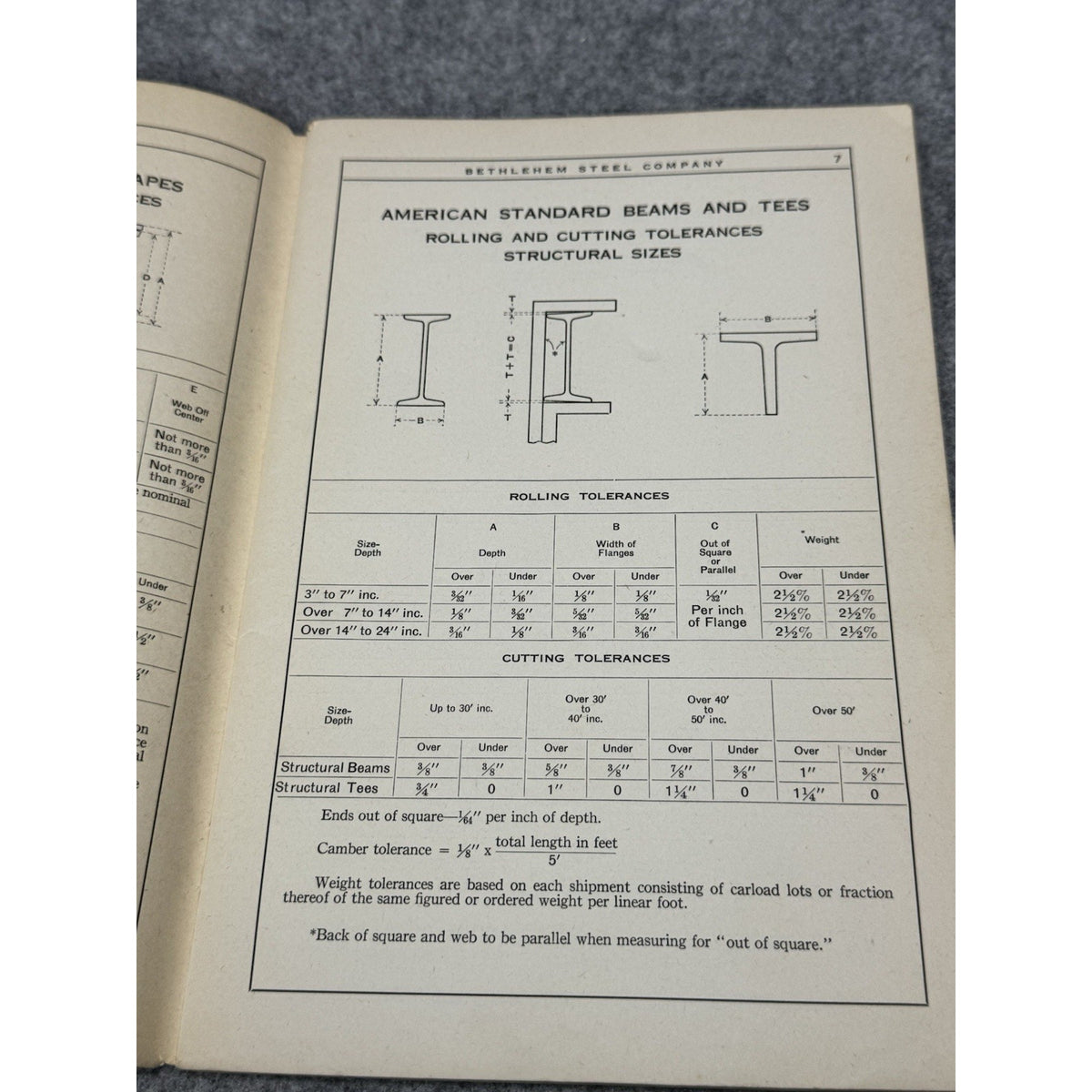 Bethlehem Structural Shapes 1943 Steel Engineering Catalog S-53 WWII