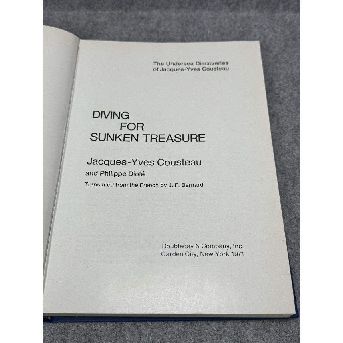 Diving for Sunken Treasure 1971 First Edition Jacques-Yves Cousteau Shipwrecks