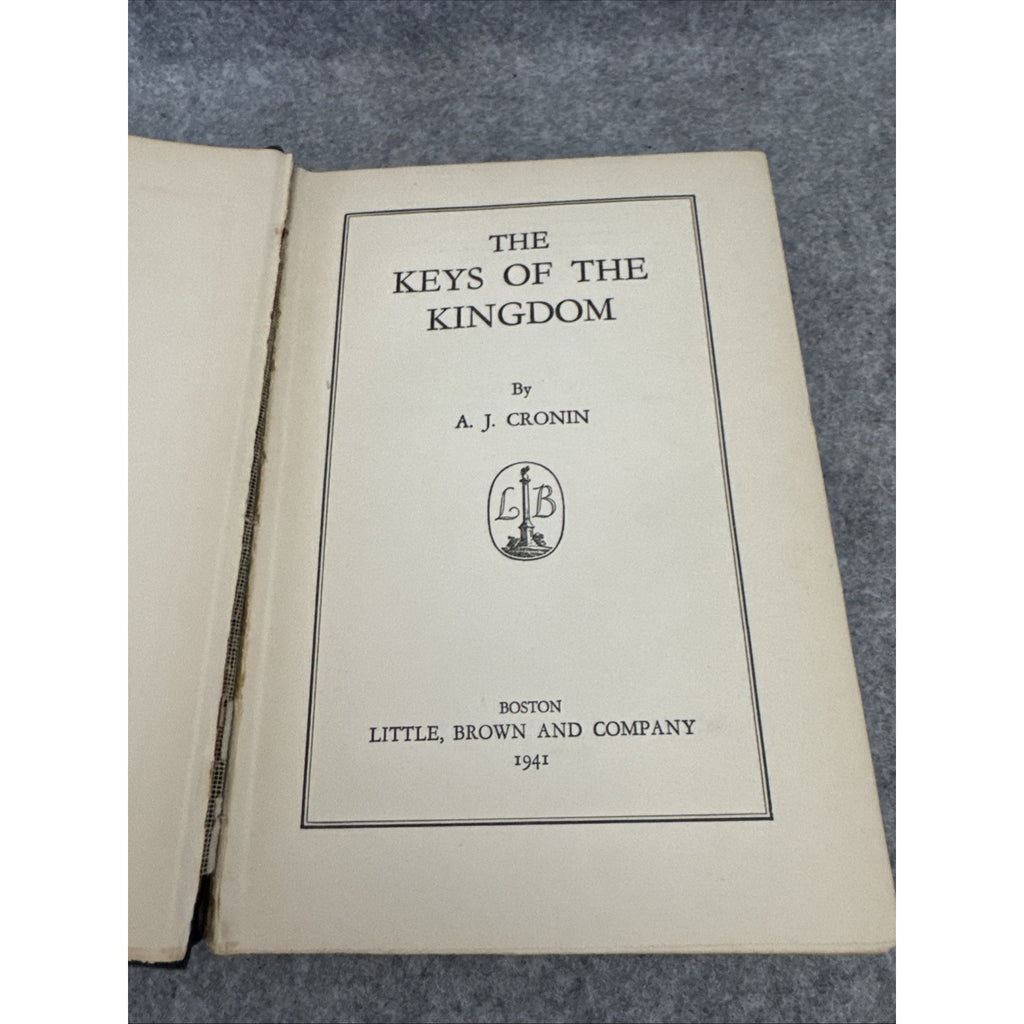 The Keys Of The Kingdom by A J Cronin 1941 Vintage Hardcover Book