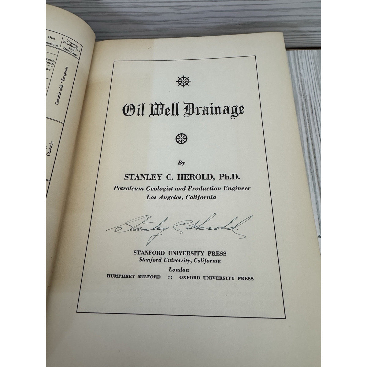 Oil Well Drainage 1941 Stanley C Herold SIGNED Stanford Press HC