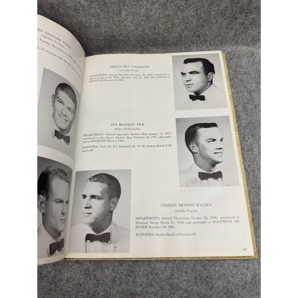 1961 The Binnacle Apprentice School Newport News VA Yearbook Shipbuilding