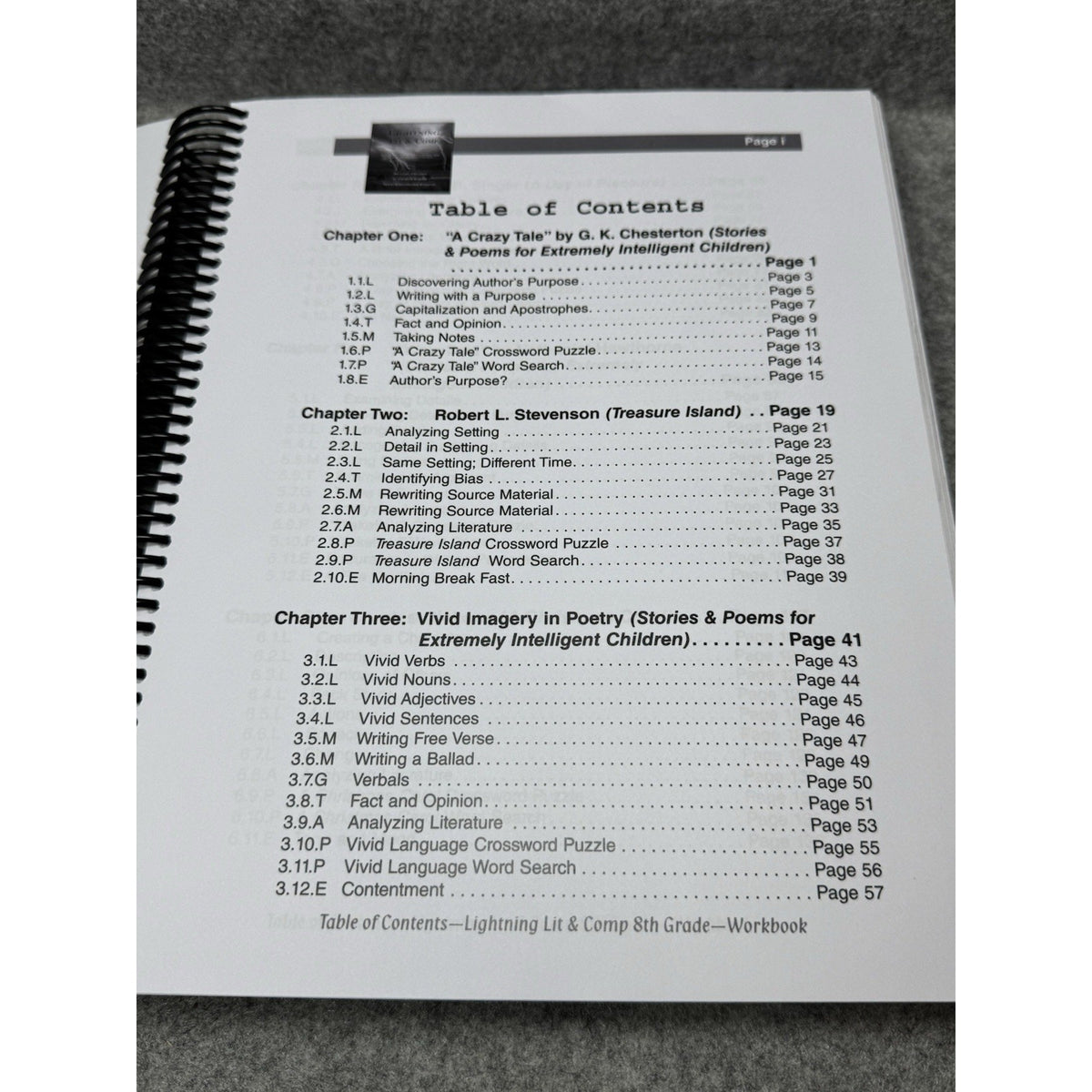 Lightning Literature & Composition 8th Grade Workbook 2nd Edition Kamath