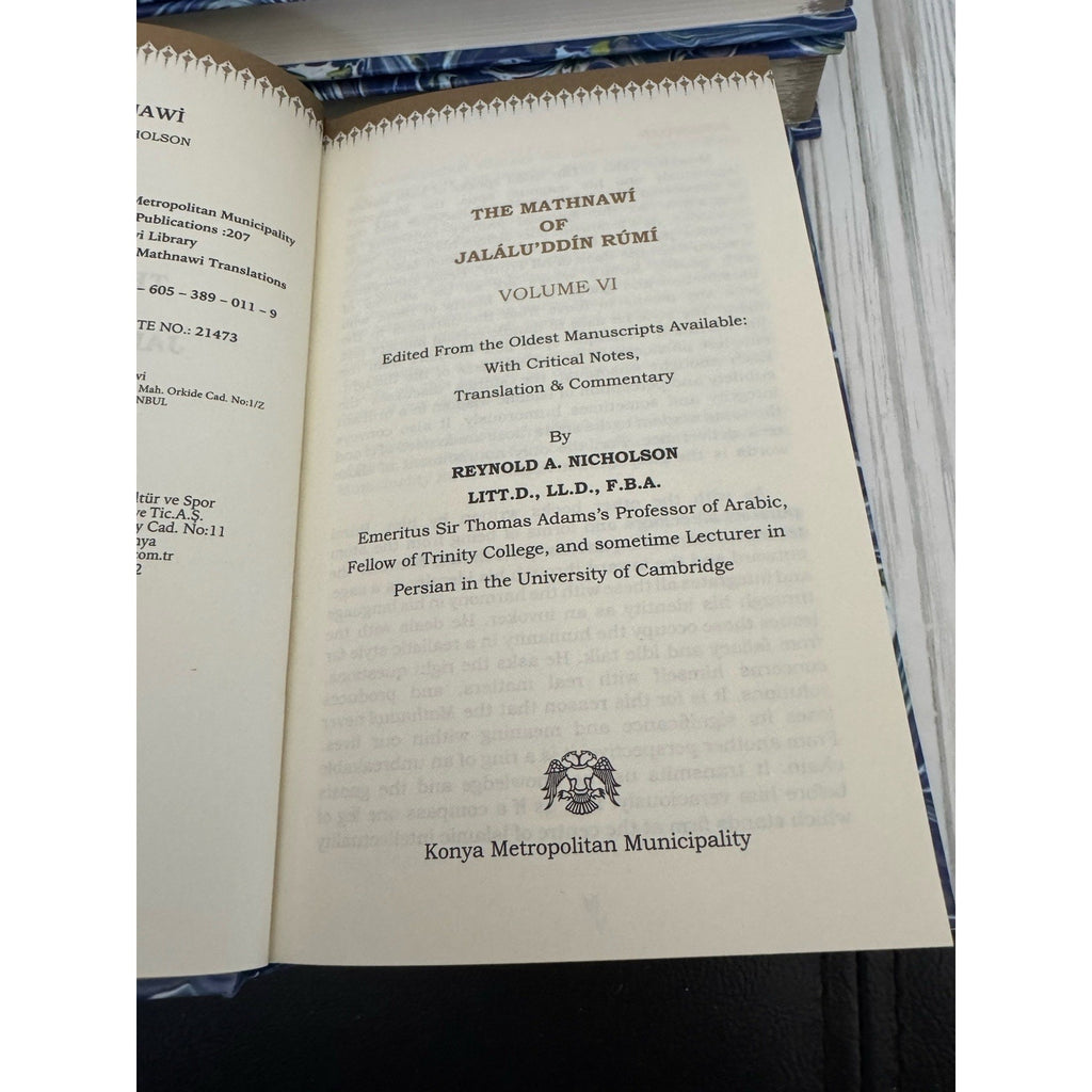 The Mathnawi of Rumi Vol II, IV, V, VI 2024 Konya HC Nicholson