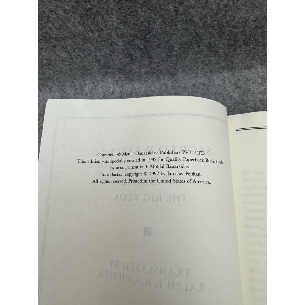 1992 Sacred Writings Vol 5 Hinduism The Rig Veda Jaroslav Pelikan PB