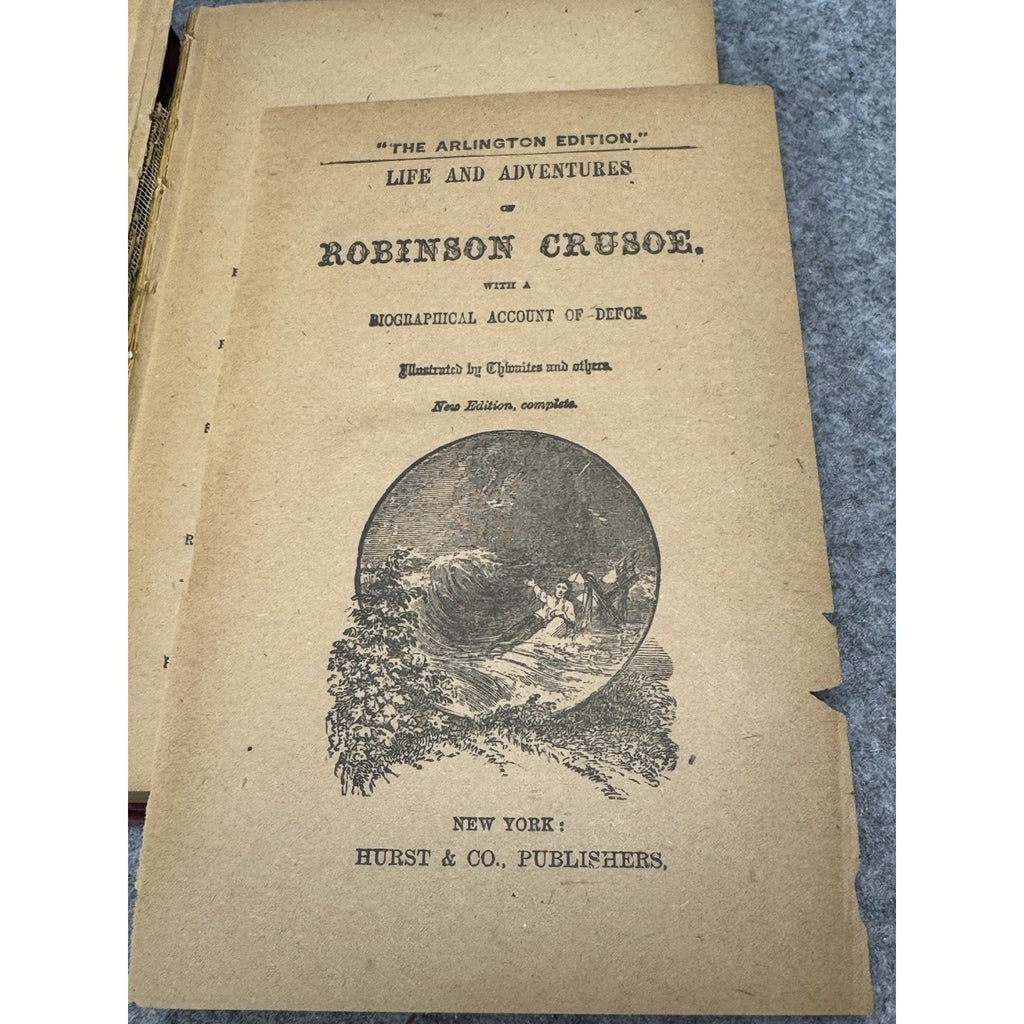 Robinson Crusoe Daniel Defoe Arlington Edition Hurst & Co Illustrated Antique