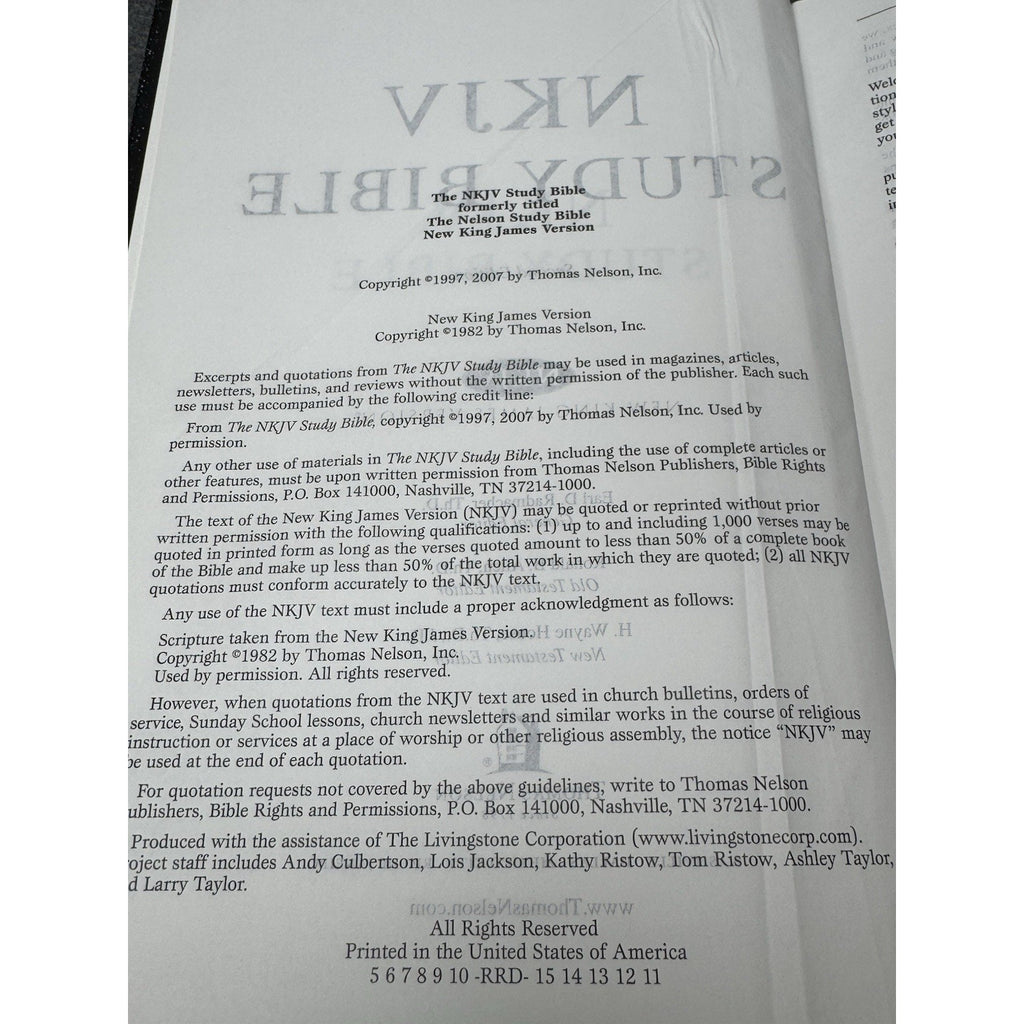 2012 NKJV Study Bible 2nd Edition Large Print Thomas Nelson Black Hardcover