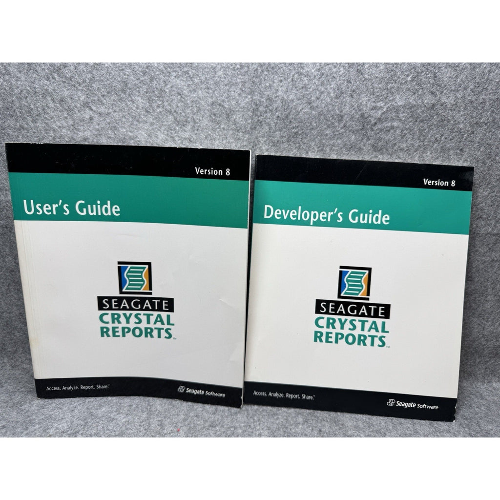 2000 Seagate Crystal Reports 8 User’s & Developer’s Guide Manual Set
