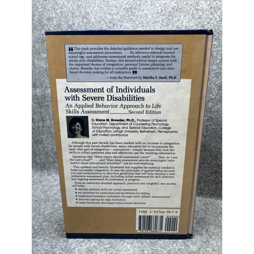 Assessment of Individuals with Severe Disabilities : An Applied Behavior
