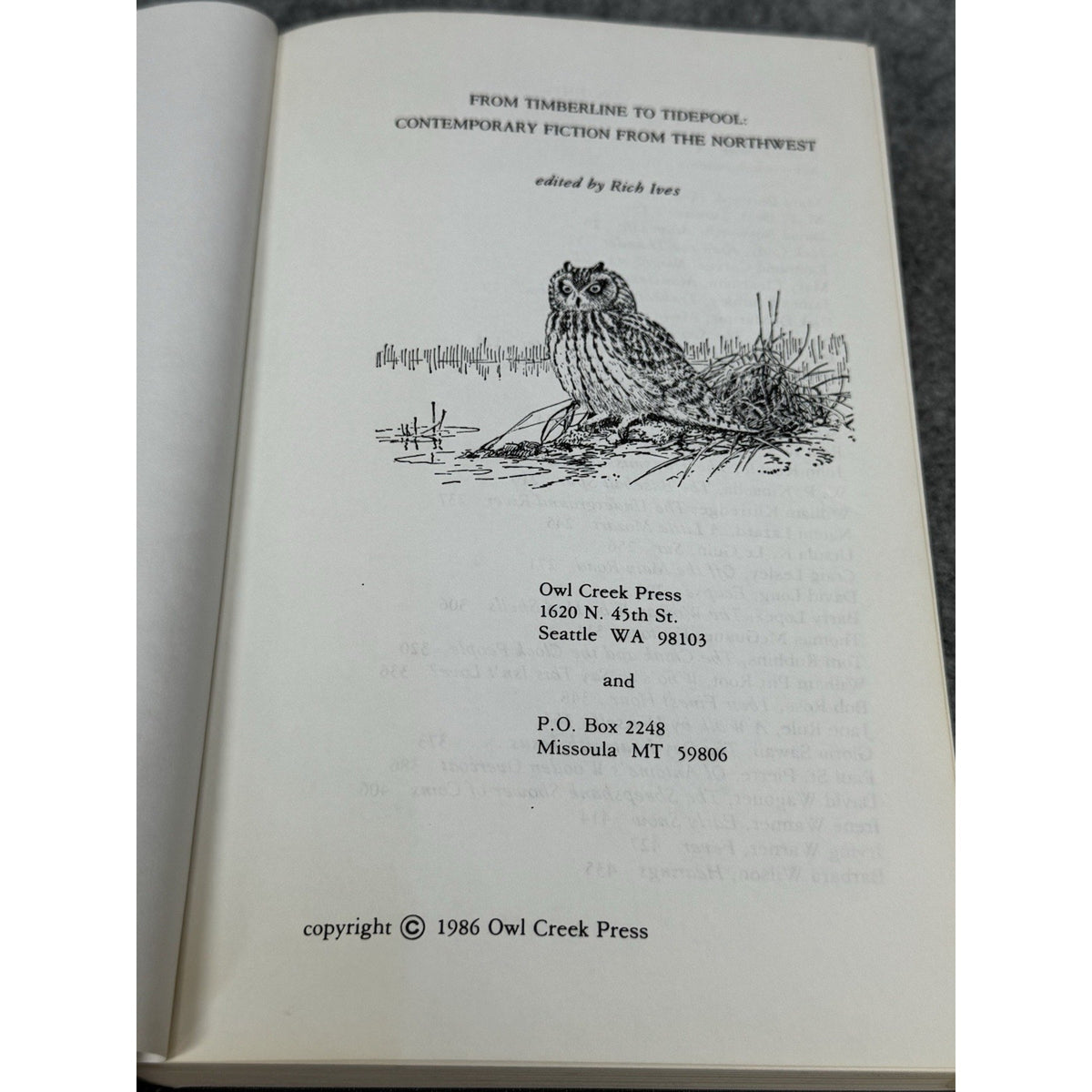 Percival Everett From Timberline to Tidepool 1986 Northwest Fiction Hardcover
