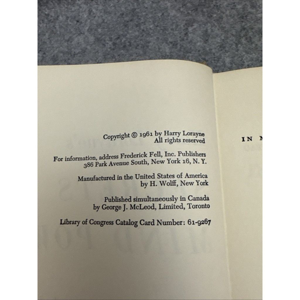 1961 Secrets of Mind Power Harry Lorayne Memory Training Psychology
