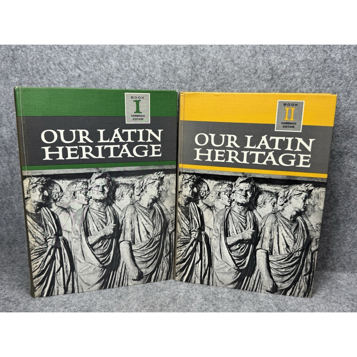 Our Latin Heritage Books I II Harbrace 1966 Hines Welch Bacon 2 HC Set