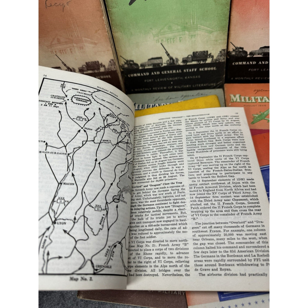 Military Review Lot 11 Magazines 1945–1947 WWII Army Maps Fort Leavenworth