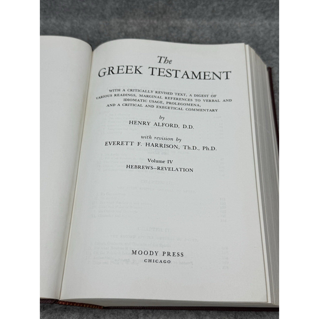 1958/1968 The Greek Testament Vol IV Henry Alford Hebrews Revelation Moody HC