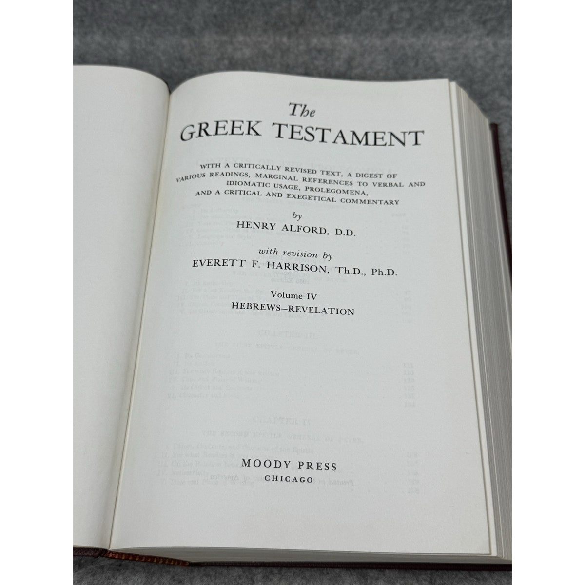 1958/1968 The Greek Testament Vol IV Henry Alford Hebrews Revelation Moody HC