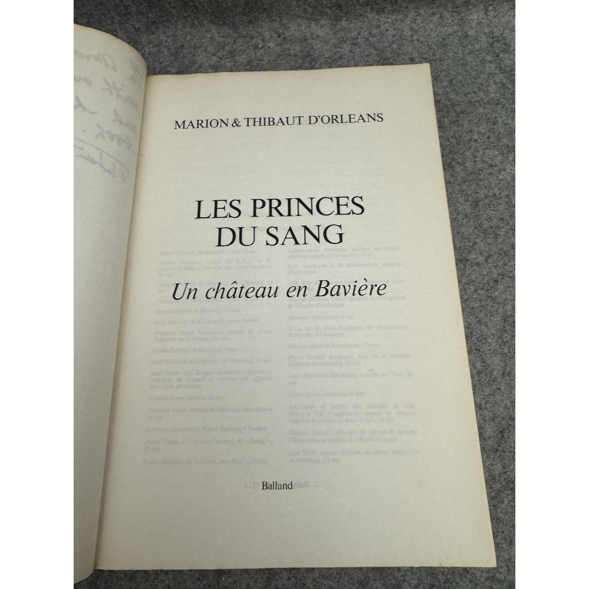 Signed 1973 Les Princes Du Sang Un Chateau En Baviere Thibaut Orleans