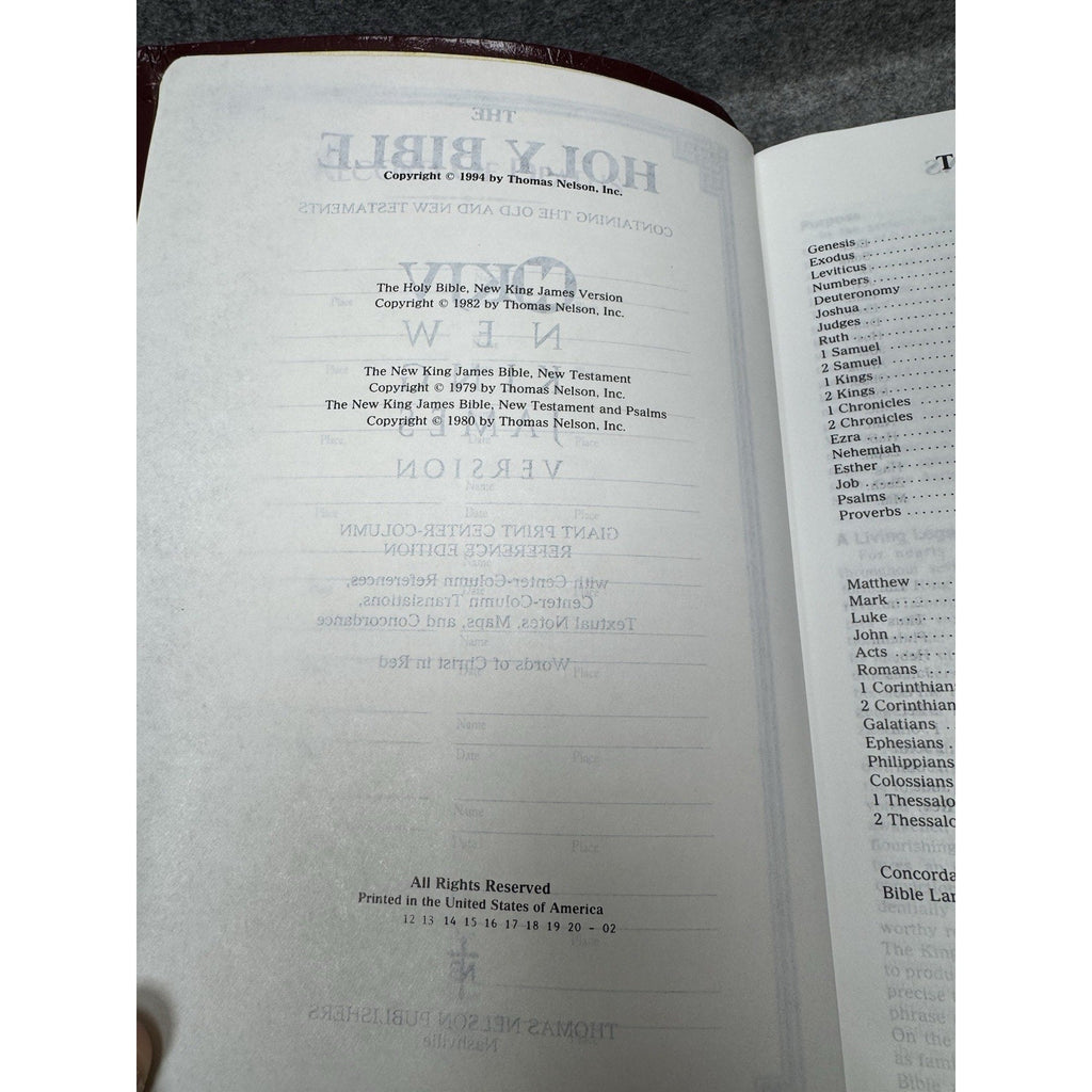 NKJV Holy Bible Giant Print Red Letter Center Column Reference Nelson 993BG