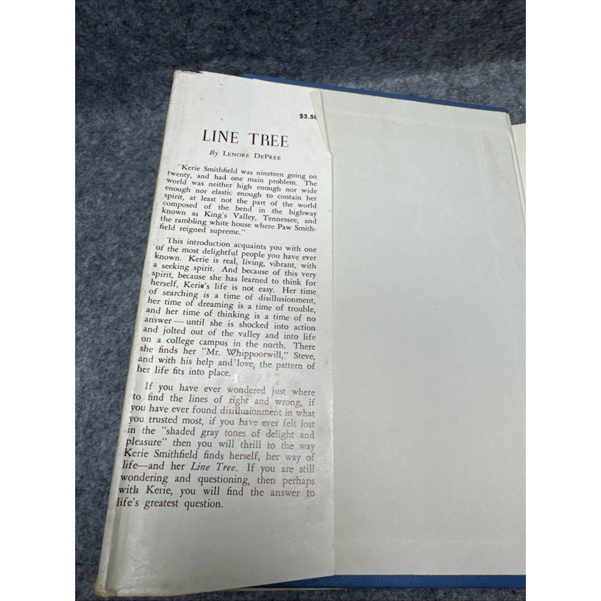 Line Tree [Hardcover] Lenore DePree [1958] FIRST Edition