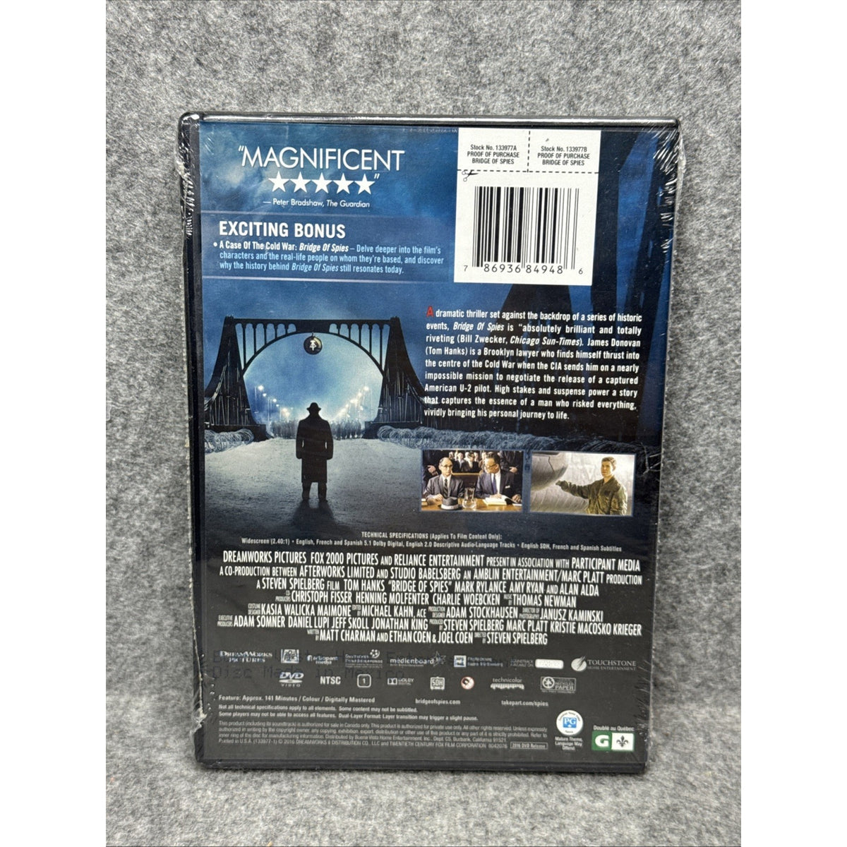 Bridge of Spies (DVD, 2016, Canadian)