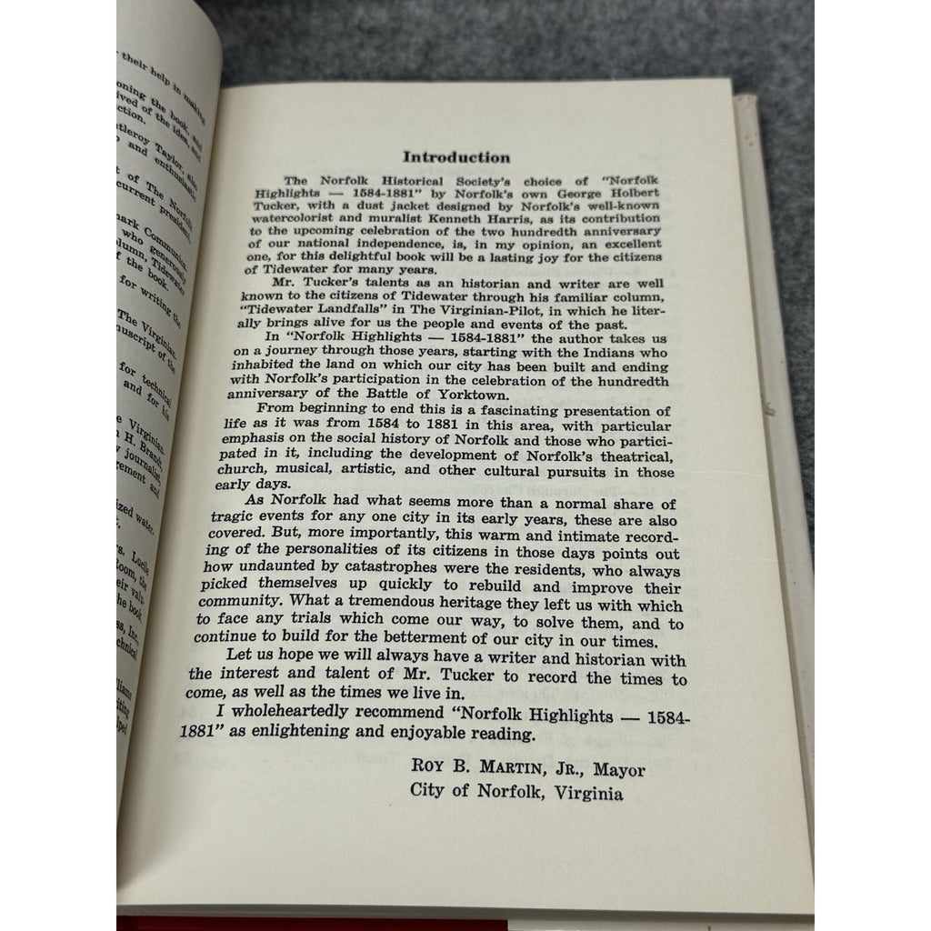 1972 Norfolk Highlights 1584-1881 Tucker First Edition Virginia History DJ