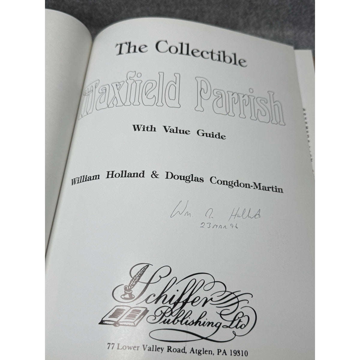 1993 The Collectible Maxfield Parrish Signed Dated William Holland Hardcover DJ