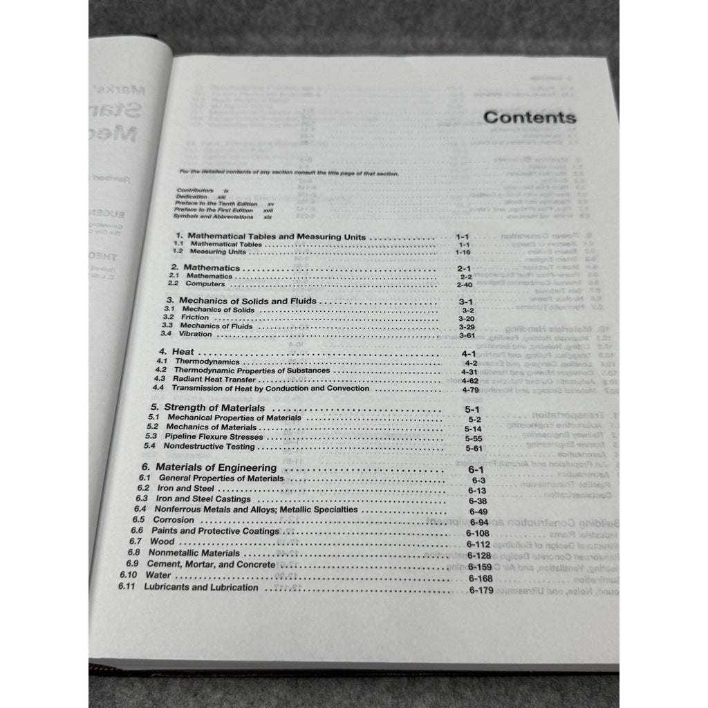 1996 Marks’ Standard Handbook Mechanical Engineers 10th Ed McGraw-Hill