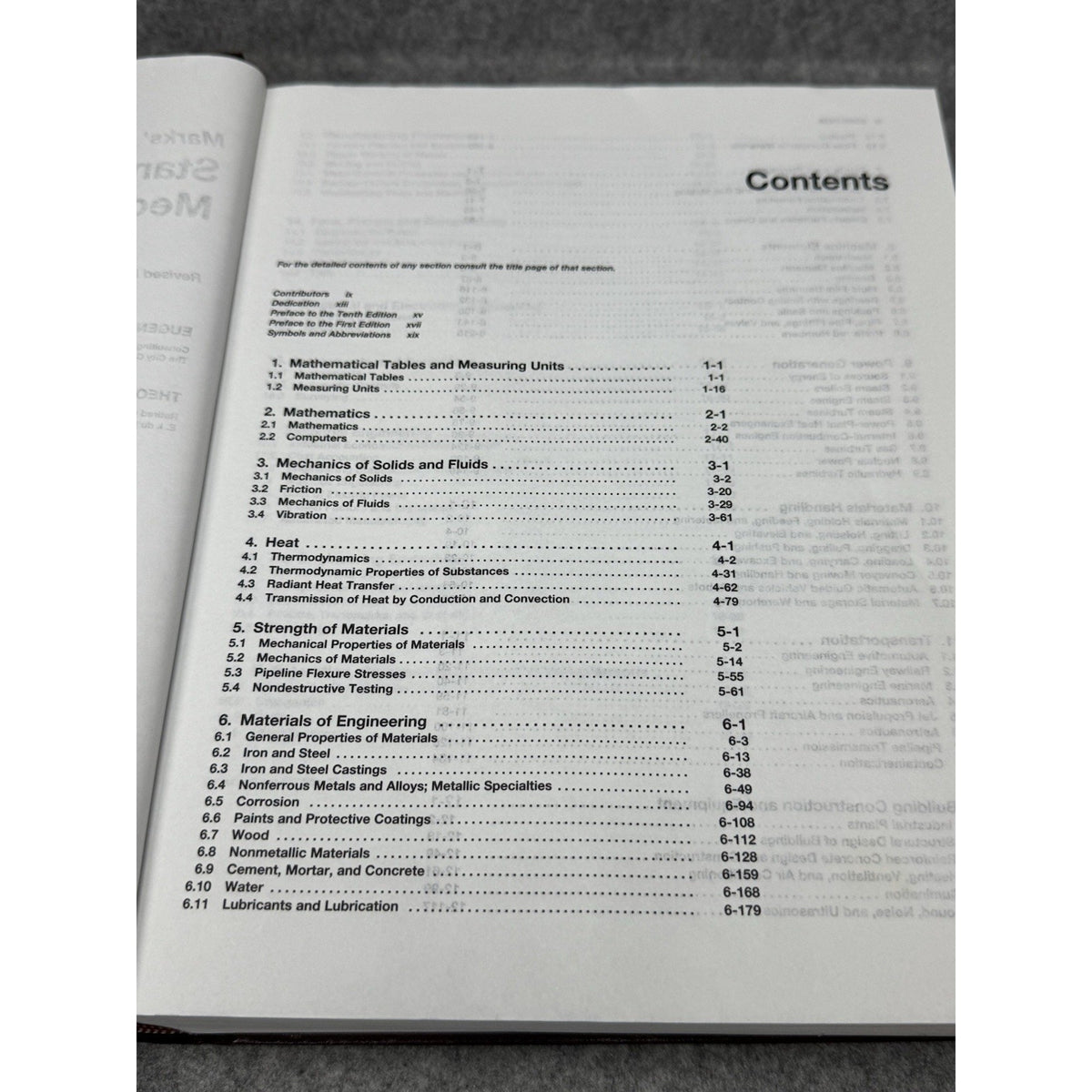 1996 Marks’ Standard Handbook Mechanical Engineers 10th Ed McGraw-Hill